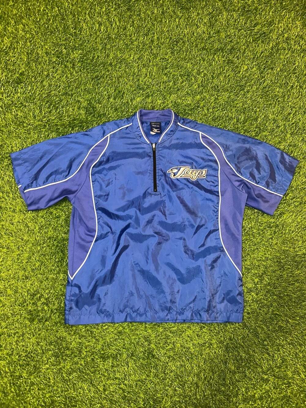 Mizuno Toronto Blue Jays Half Zip Jacket Youth XL Blue